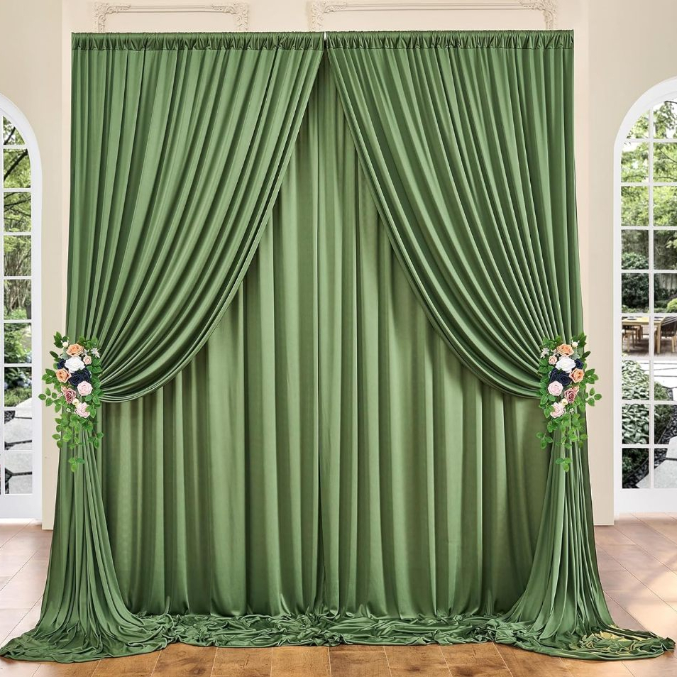 Backdrop Dekorasi Pesta Wedding Lamaran Ulang Tahun Kain Filamin Tinggi 4m