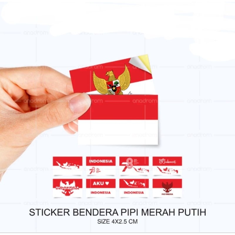 

Sticker Pipi Merah Putih I Love Indonesia / Tempelan Pipi Bendera
