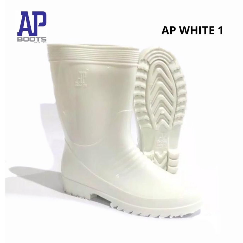 Muraaaahh AP BOOTS PUTIH 1  AP BLACK I 2528 AP WHITE 1  SEPATU BOOT PENDEK KARET  SEPATU BOOT KARET 