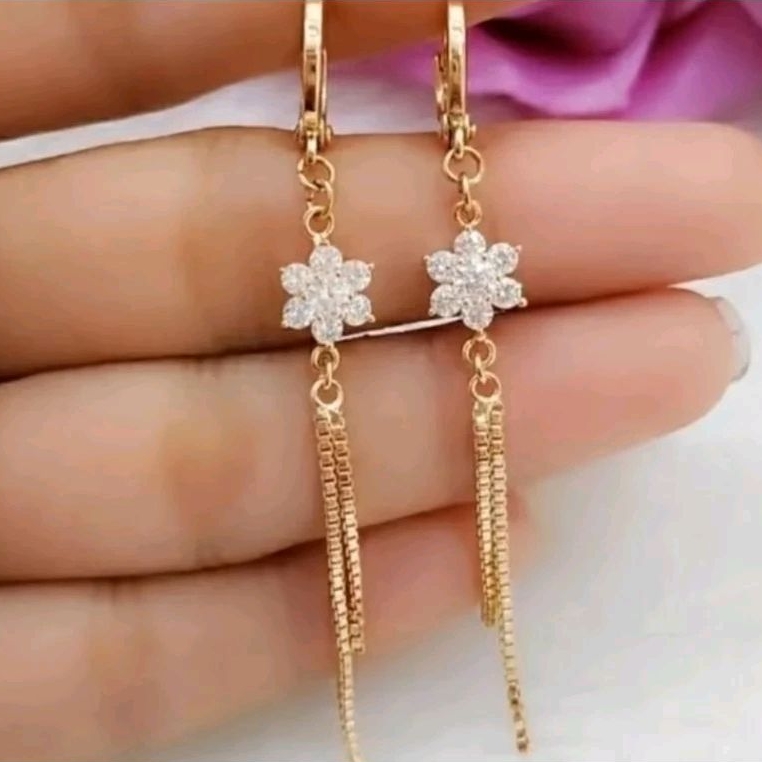 ANTING DEWASA MOTIF JUNTAI KEMBANG BINTANG LAPIS EMAS 24K ANTI KARAT
