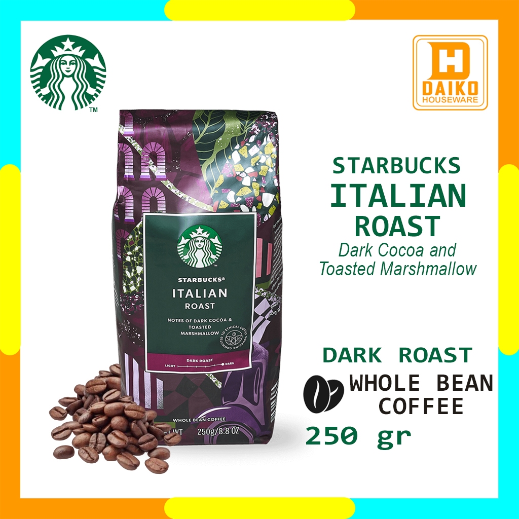 

Kopi Starbucks Whole Bean Italian Roast - Kopi Biji Dark Roast Coffee Sachet Bag 250 gr