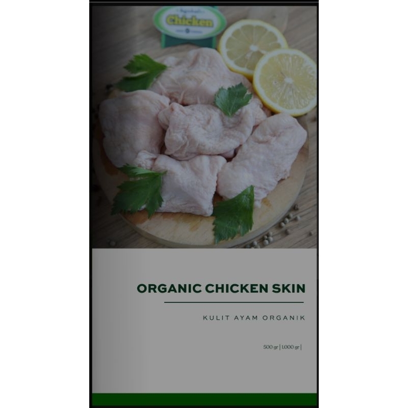 

berkah chicken organic bagian kulit ukuran 500 gr dan 1 kg/ayam berkah organik bagian kulit uk.500 gr dan 1 kg