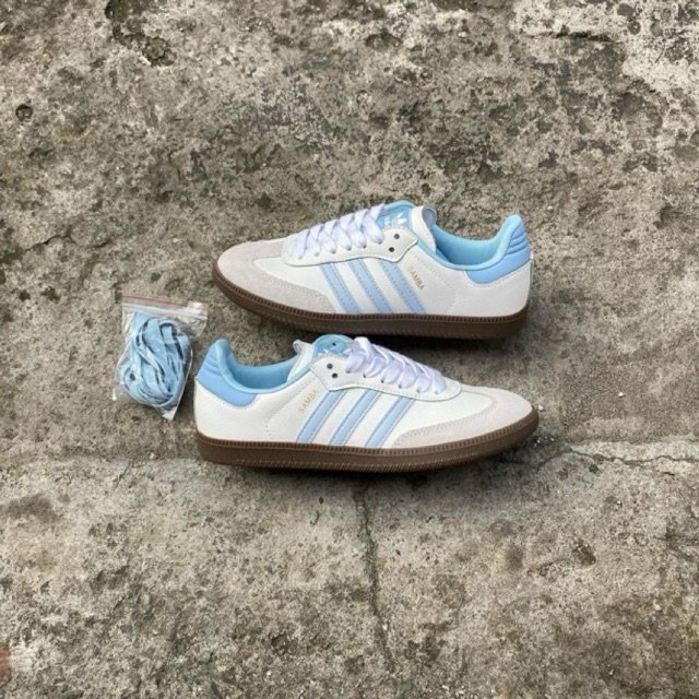 Sepatu Adidas Samba Wanita Putih tosca Terlaris