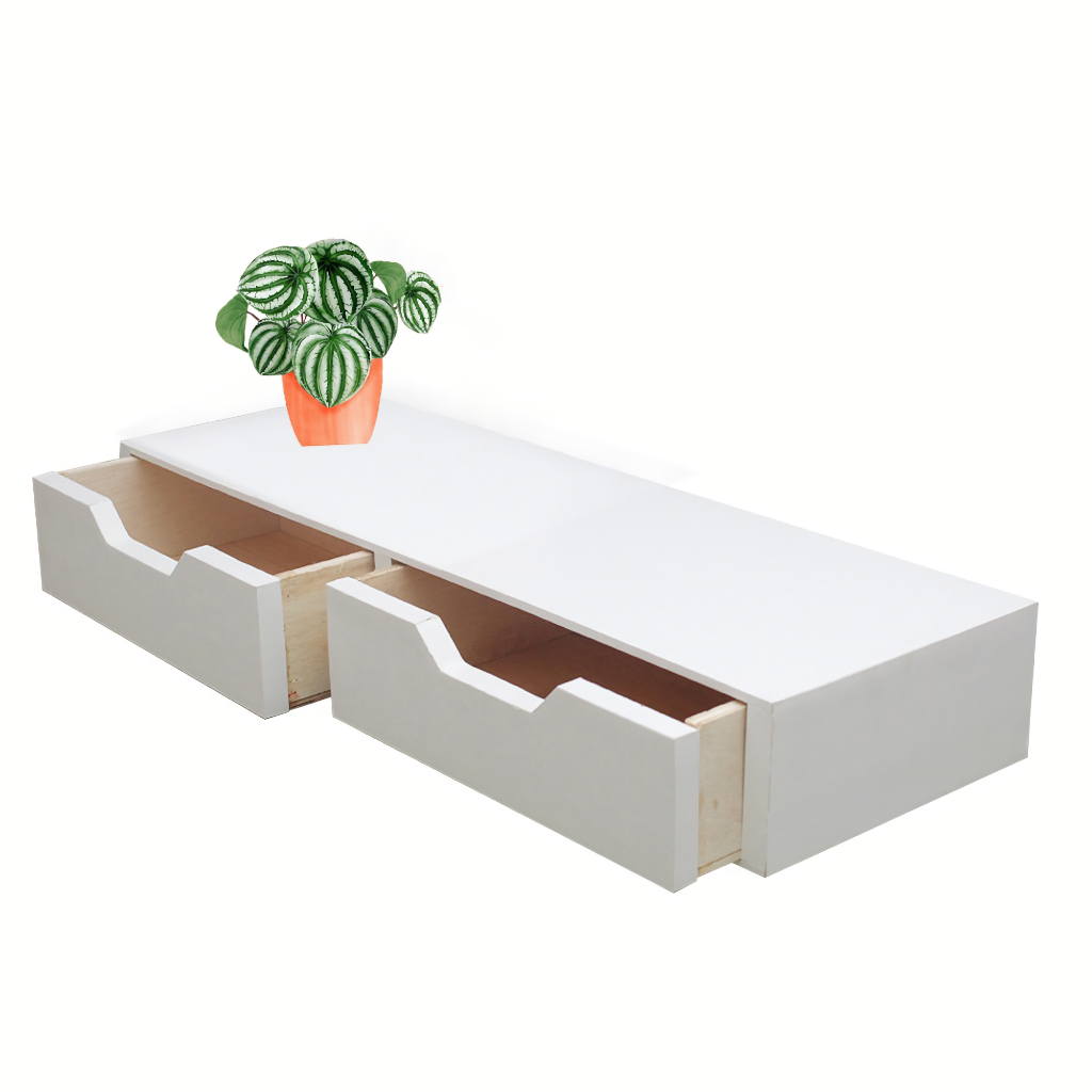 Rak Dinding Ambalan Laci Tempel Melayang 2 Pintu - Meja Laci Rias Minimalis Aesthetic