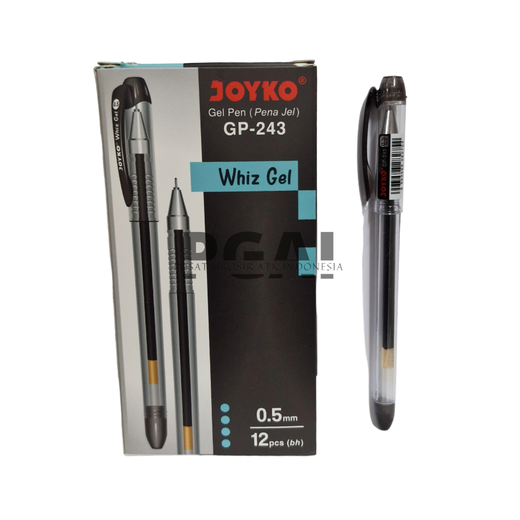 

BOLPOIN PULPEN GEL PEN JOYKO GP-243 WHIZ 0.5 MM 1 PACK ISI 12 PCS TINTA HITAM