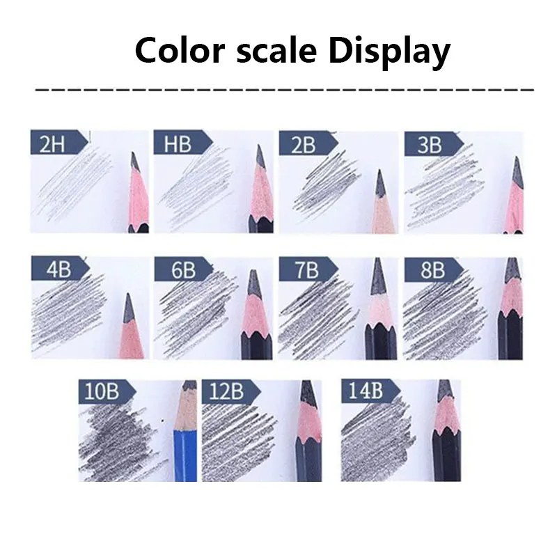 

Ay00! 12 Pcs Pensil gambar sketsa set lengkap 2H H F B HB 2B 3B 4B 5B 6B 7B 8B Charcoal Pencils Set