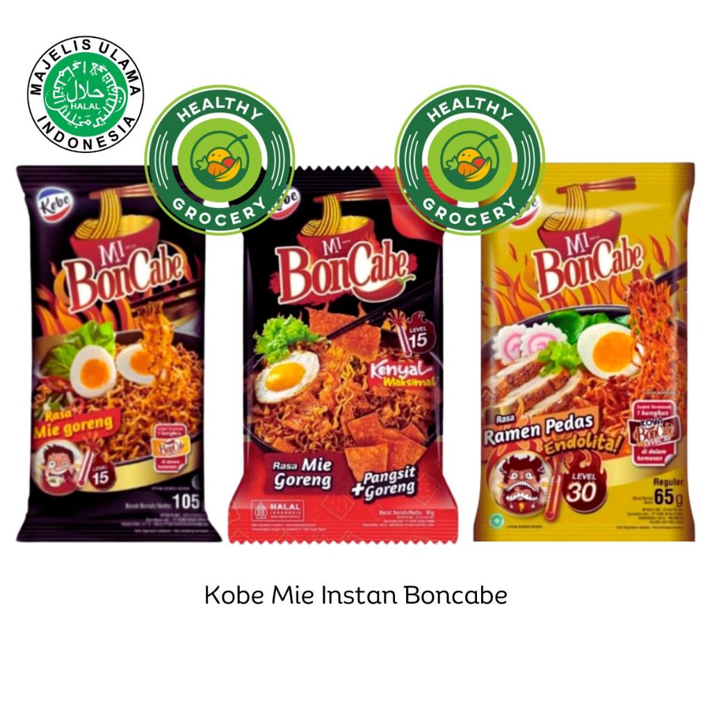 

Kobe Mie Instant Bon Cabe Level 15 105gr / Level 30 65gr / Level 15 95gr