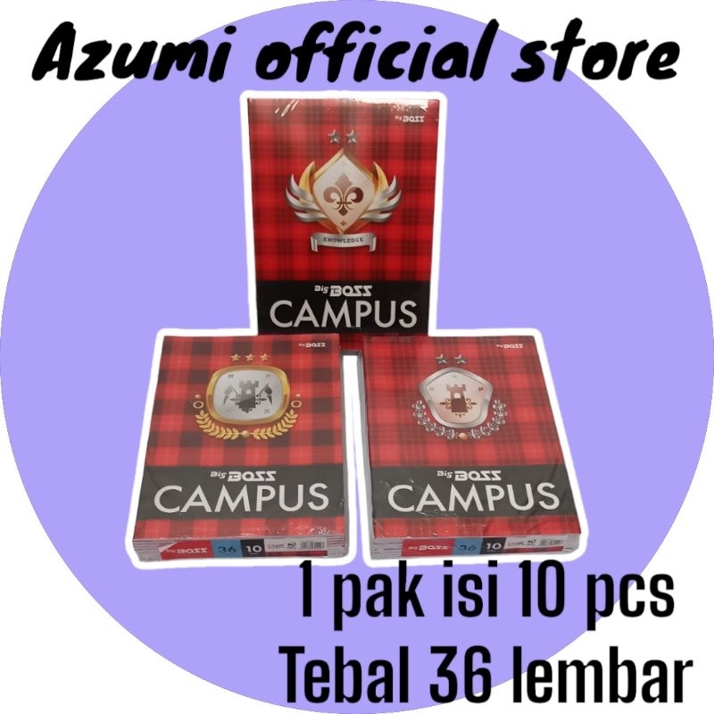 

BUKU TULIS BIG BOSS CAMPUS 36 LEMBAR 1 PACK ISI 10 PCS