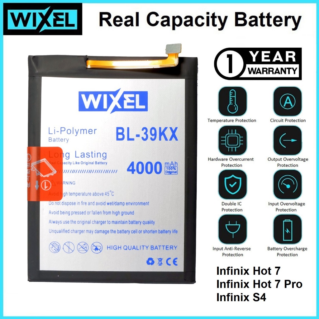 WIXEL Baterai BL-39KX Infinix Hot 7 X625 / Hot 7 Pro X624 / S4 X626 Double Power Real Capacity Batre Batrai Battery Original Ori BL39KX HP Handphone Dual