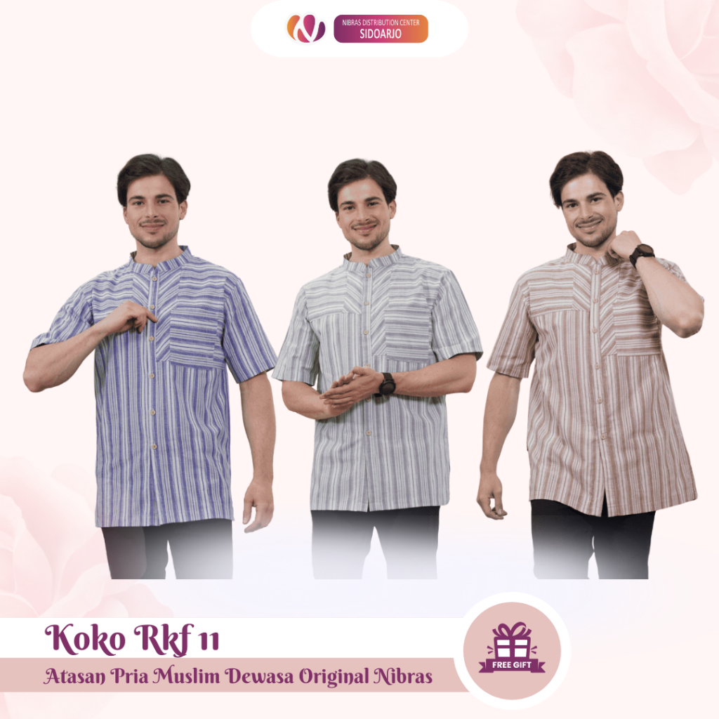Koko Dewasa Terbaru Baju Muslim Pria Dewasa Lengan Pendek Mewah Rauna RKF 11