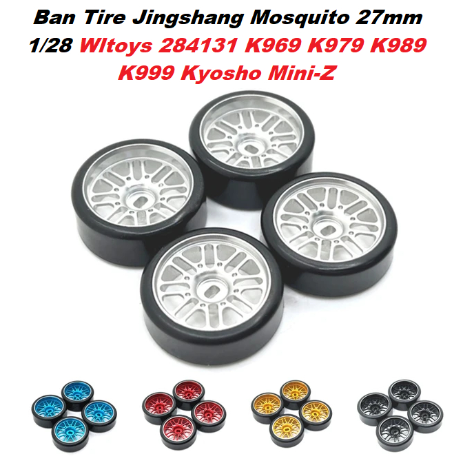 Ban Velg Metal Drift Tire 27mm 1/28 Mini RC Car Drift Wltoys 284131 K969 K979 K989 K999 P929 P939 IW