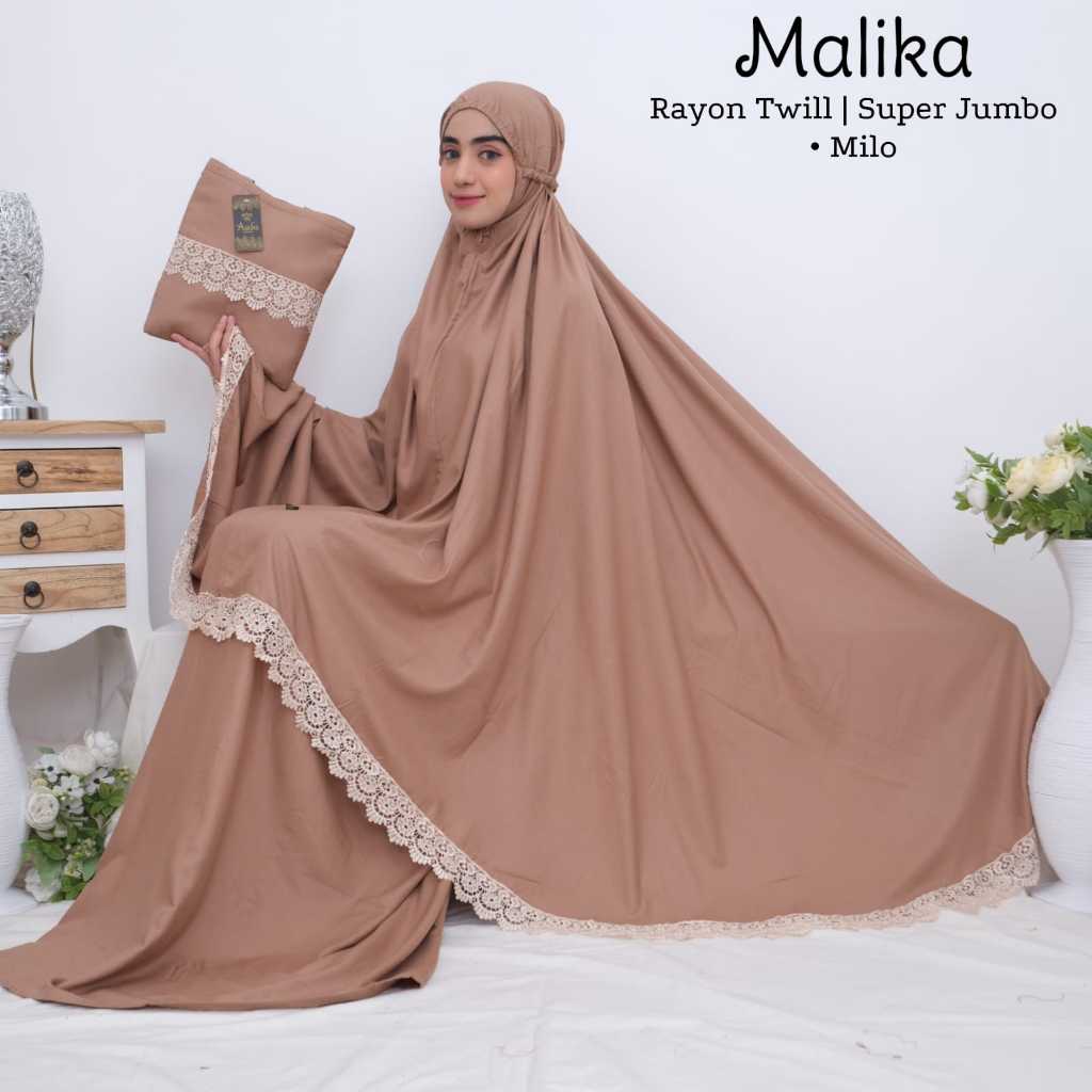 Mukena Rayon Twill Polos Malika / Mukena Super Jumbo / Mukena Renda Premium