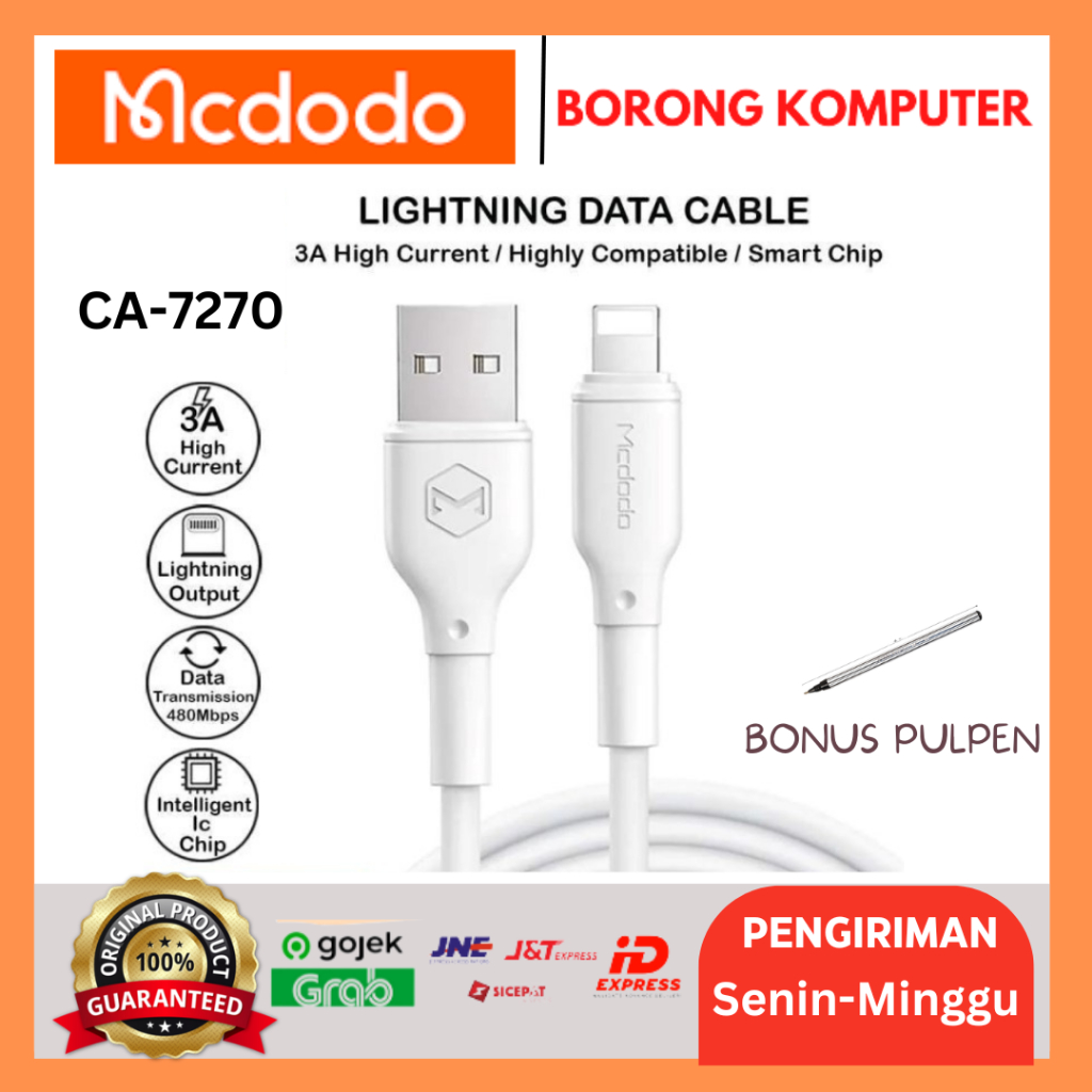 Kabel Data Gaming Iphone USB To Lightning MCDODO CA-7270 FAST Charging 10W-18W