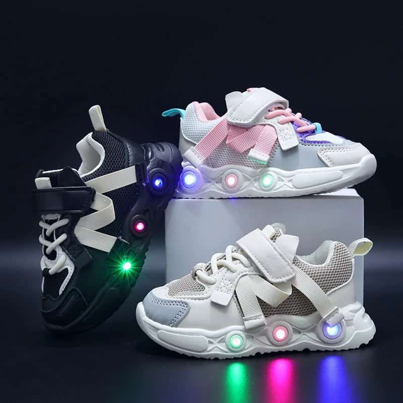 Sepatu Sneakers Lampu LED Anak Import Ball