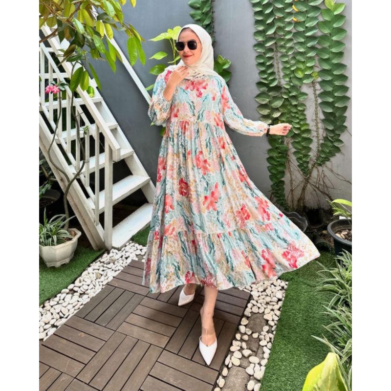 MIDI DRESS RAYON PREMIUM/MIDI MOTIF RAYON
