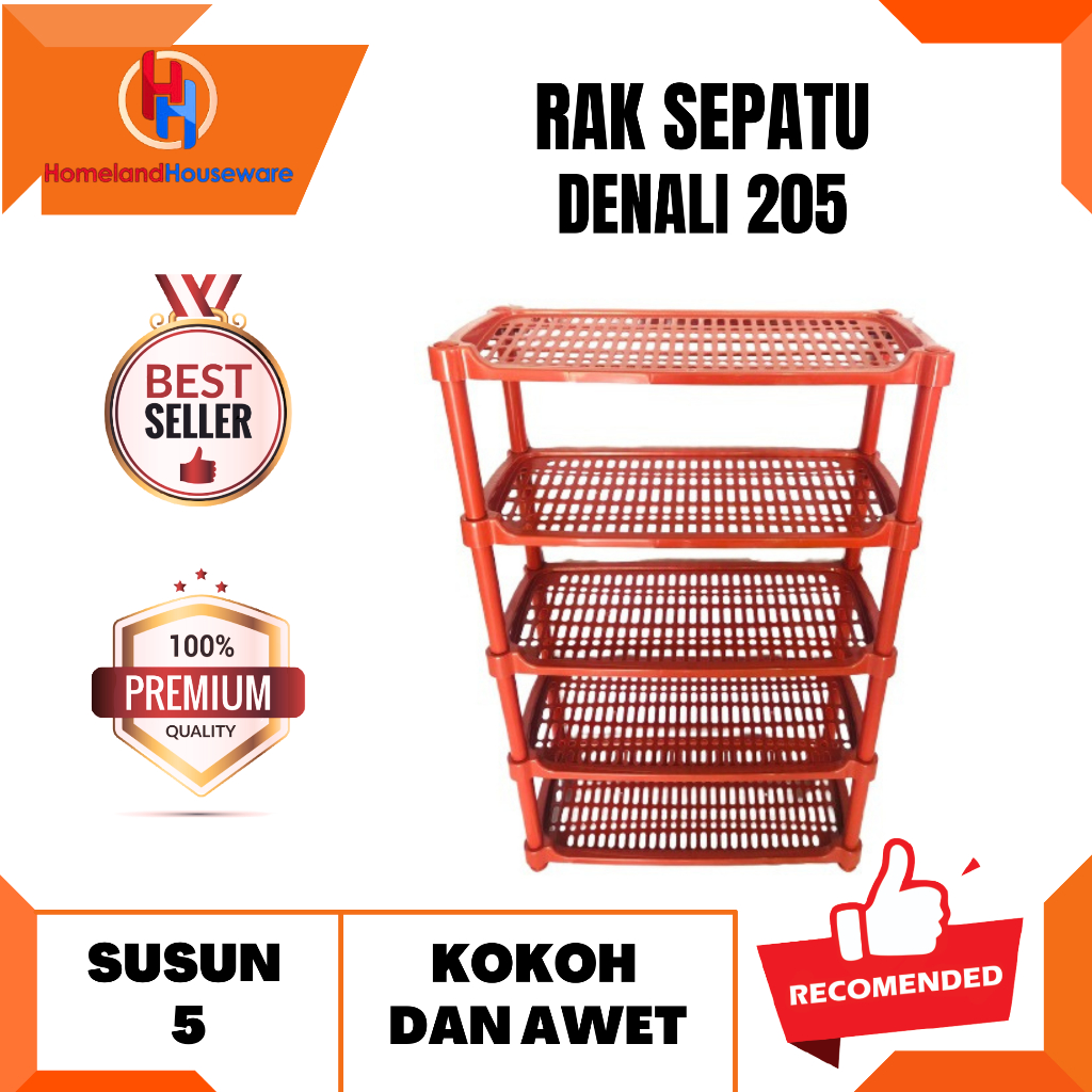 RAK SEPATU DENALI 205/RAK SEPATU PLASTIK SUSUN 5/RAK SEPATU PLASTIK MURAH SUSUN 5 DENALI