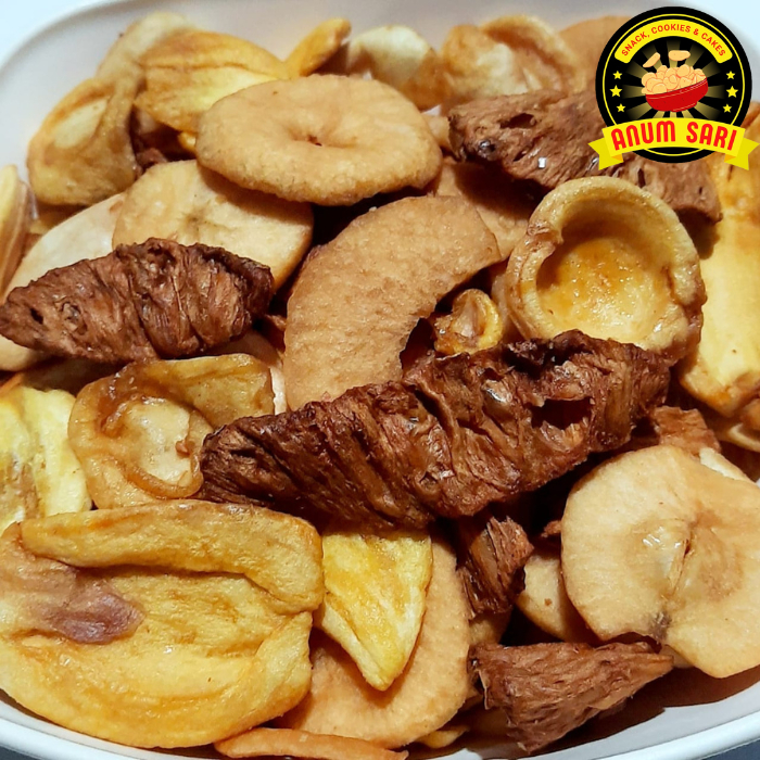 

Mix Fruits / Keripik Buah Campur Nangka Salak Apel Nanas 100 Gram - Anum Sari