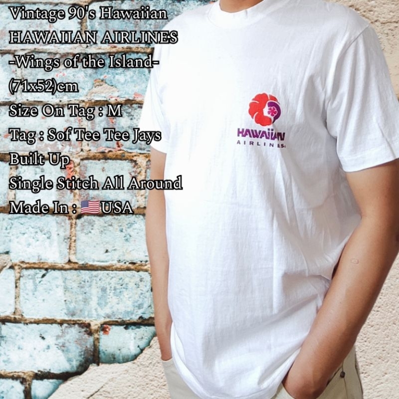 Vintage 90s Hawaiian Airlines -Wings of the Island- Sof Tee by Tee Jays Tag