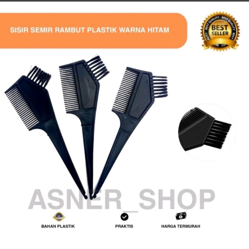 Sisir semir rambut Kuas Cat salon Hair comb warna Hitam Colour black Cowok Cewek