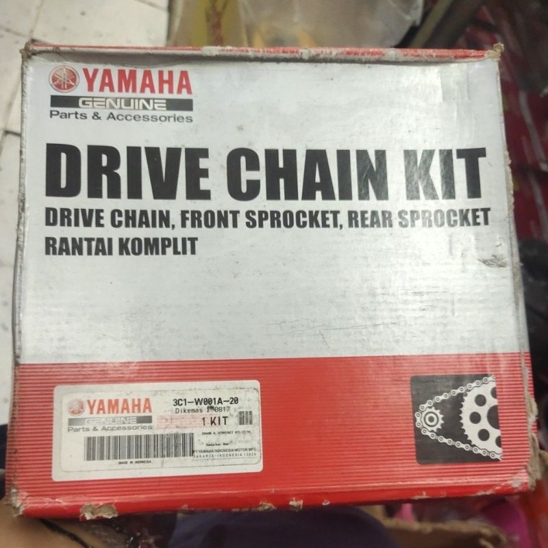 GIRSET YAMAHA 3CI original untuk motor Vixion asli yamaha  ( Gear depan, Gear belakang, rantai )