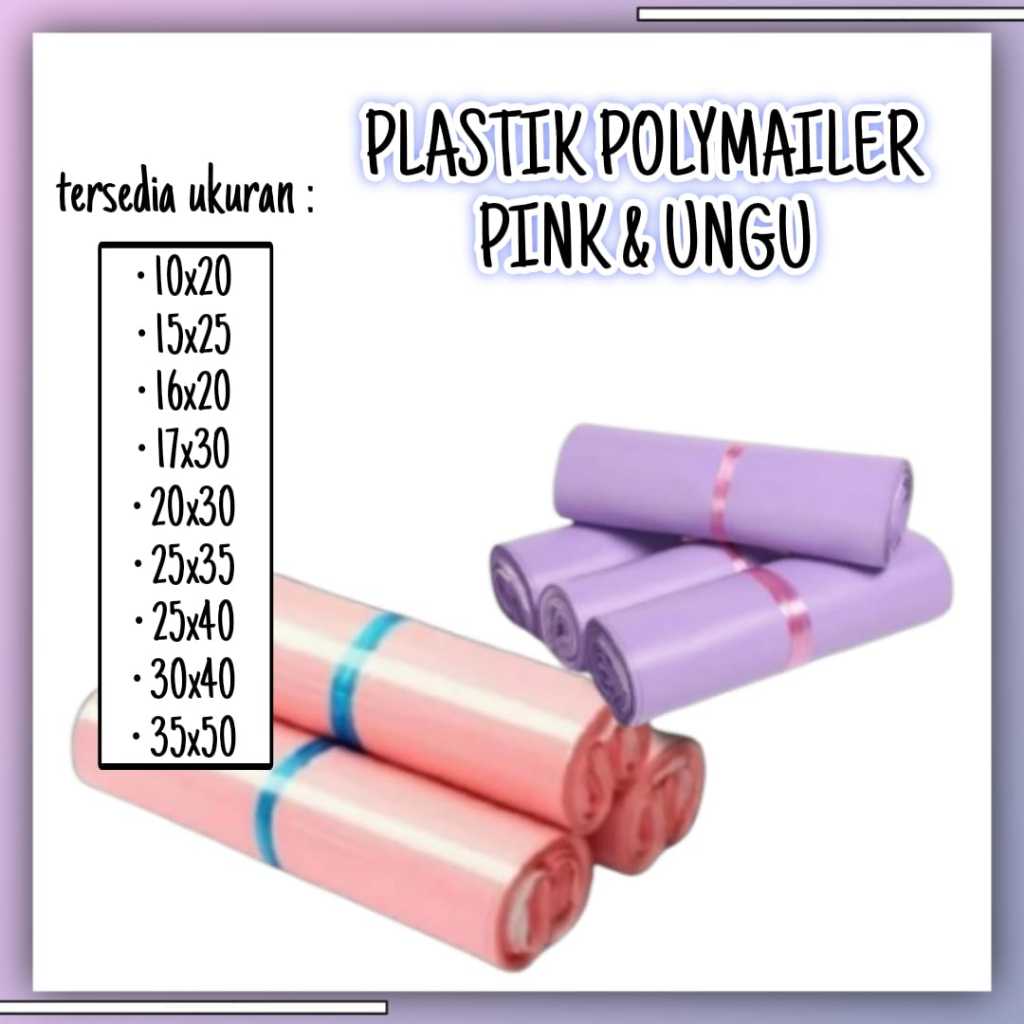 

Polymailer Bag/Plastik Polymailer Pink & Ungu/ Plastik Online Shop/Polymailer Warna