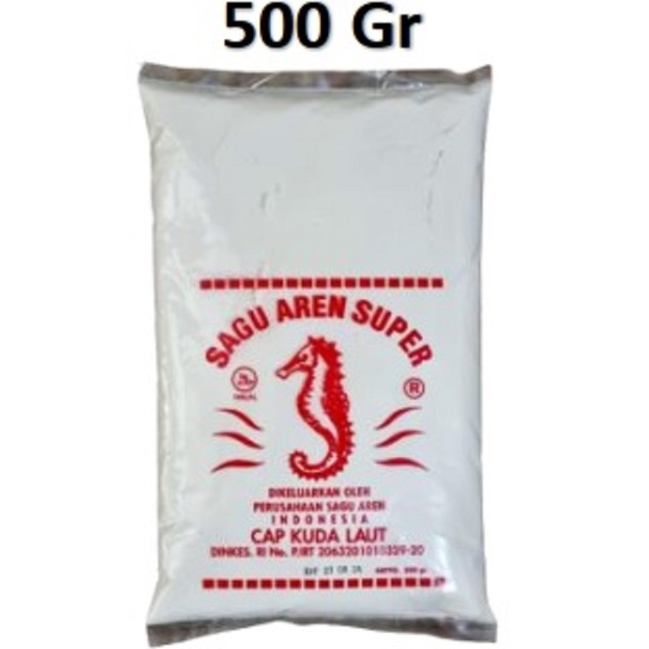 

SAGU Aren Super Aci Tepung Asli Termurah Cap Kuda Laut 500gram Tapioka Untuk Makanan