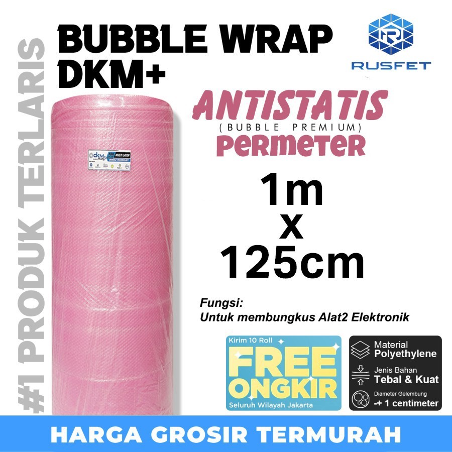 

BUBBLE WRAP DKM+ ANTI STATIC - BUBBLE ANTI STATIS MERAH METERAN