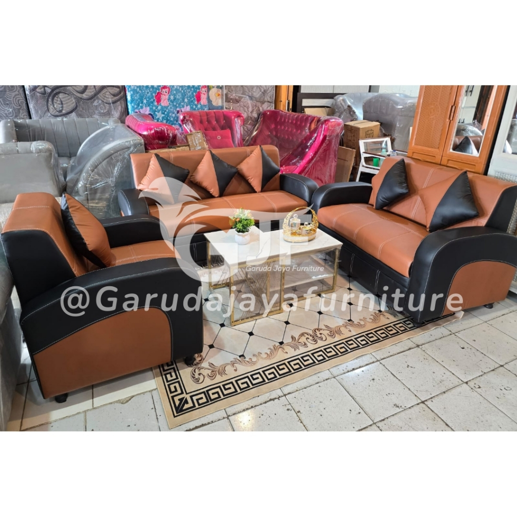 SOFA TAMU 321/KURSI TAMU/SOFA TAMU BAHAN KULIT/KURSI TAMU 2 WARNA/SOFA DUDUKAN LEBAR DAN EMPUK /SOFA