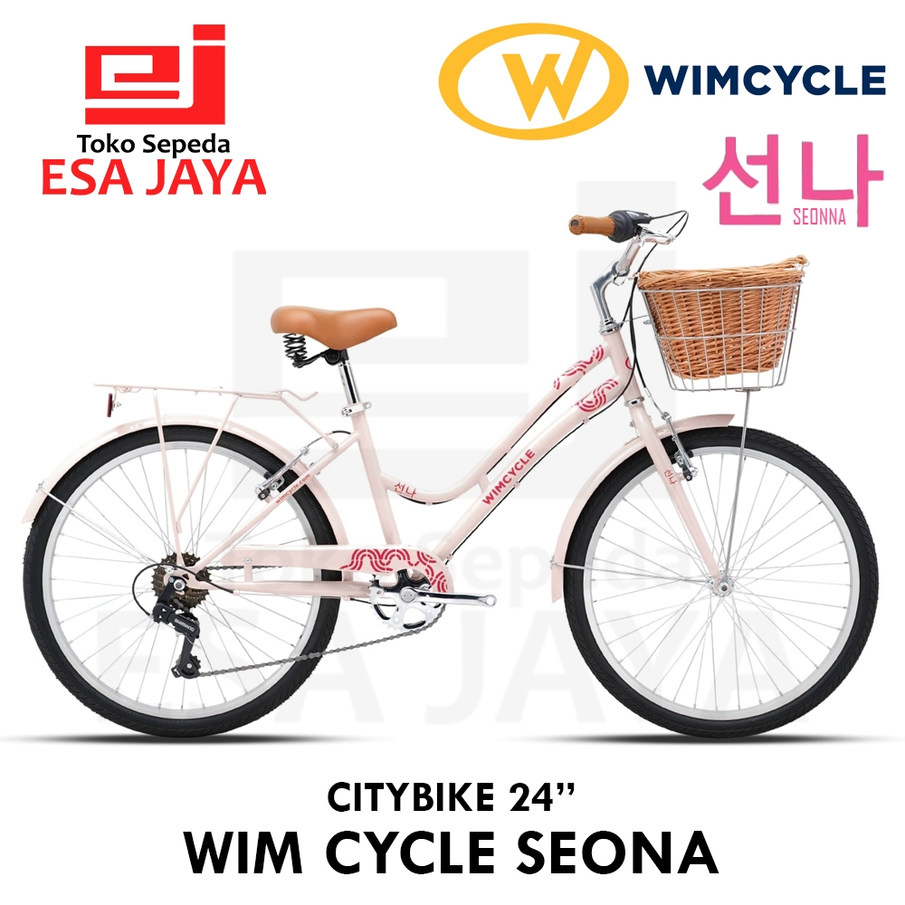 Sepeda Wanita Keranjang Wim Cycle Seonna 24" City Bike Junior CTB