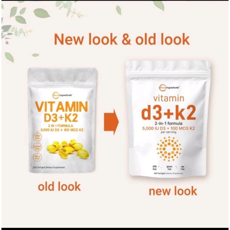 New Microingrediants vitamin d3 + k2 5000iu softgel