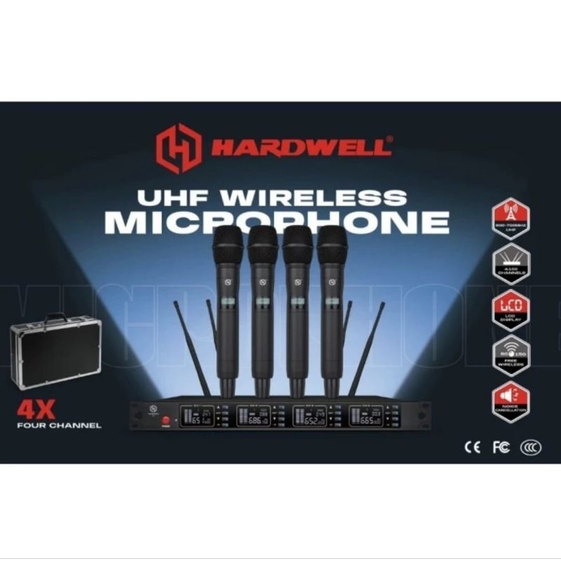 microphone Mic Wireless Hardwell 4X Original Handheld