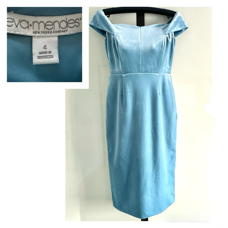 Eva Mendes Tosca Velvet Off Shoulder Dress