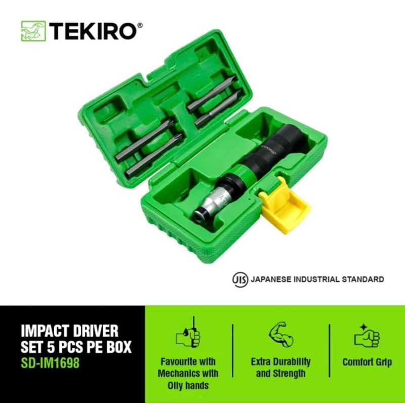 Tekiro obeng ketok set 5 pcs box plastik obeng ketok 5pcs