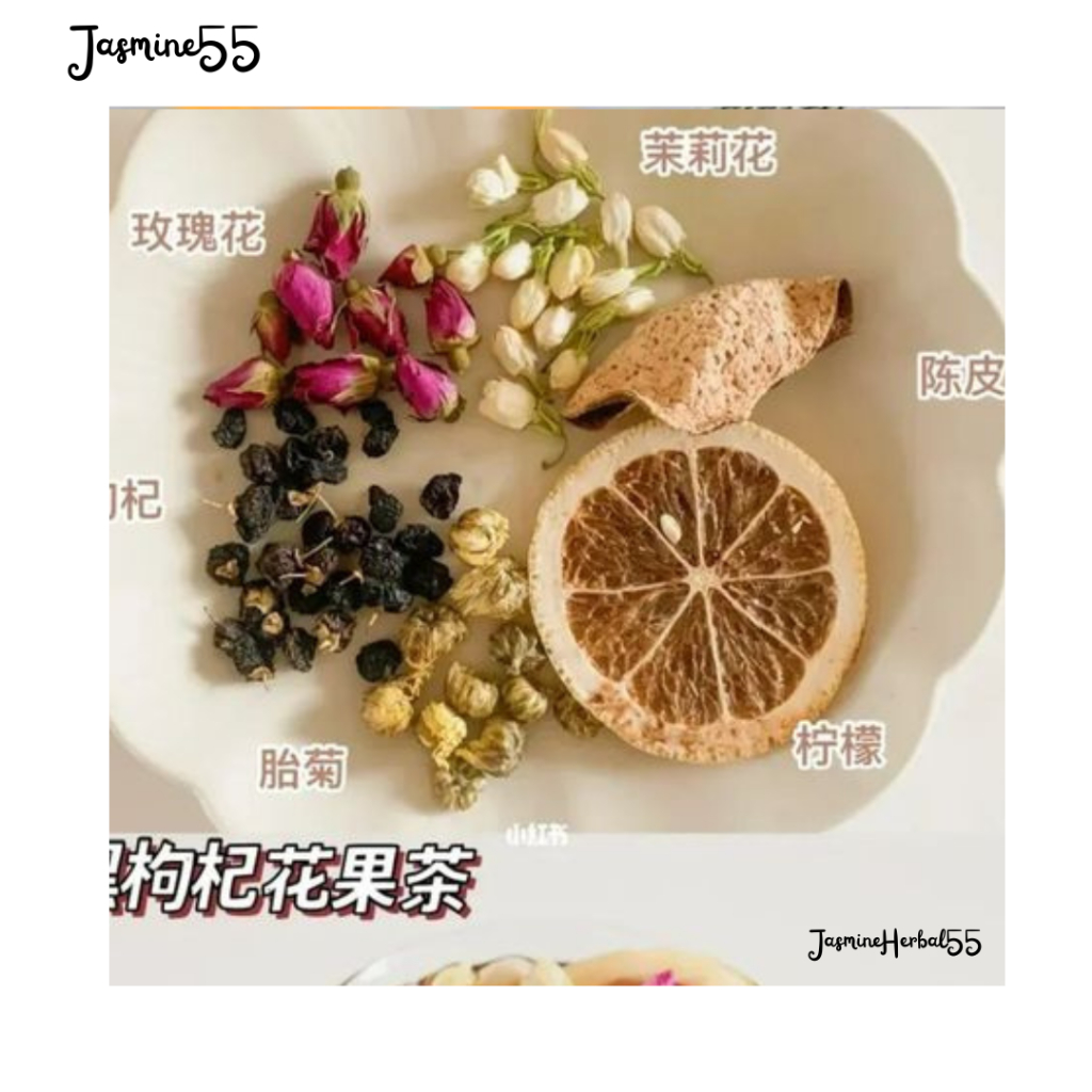 

Jasmine Orange Pell Dried Lemon Baby Chrysanthemum Gojiberry Hitam Franch Rose Mix Herbal Tea Sachet Teh Bunga Kering Premium