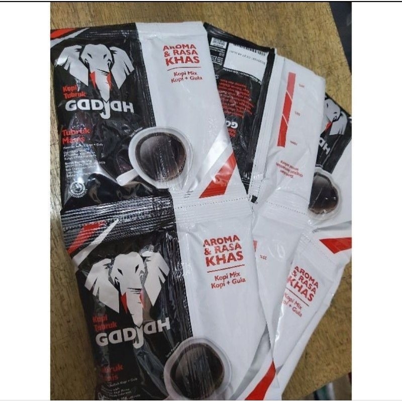Kopi Gadjah + Gula Terpisah 23gr isi 10 sachet