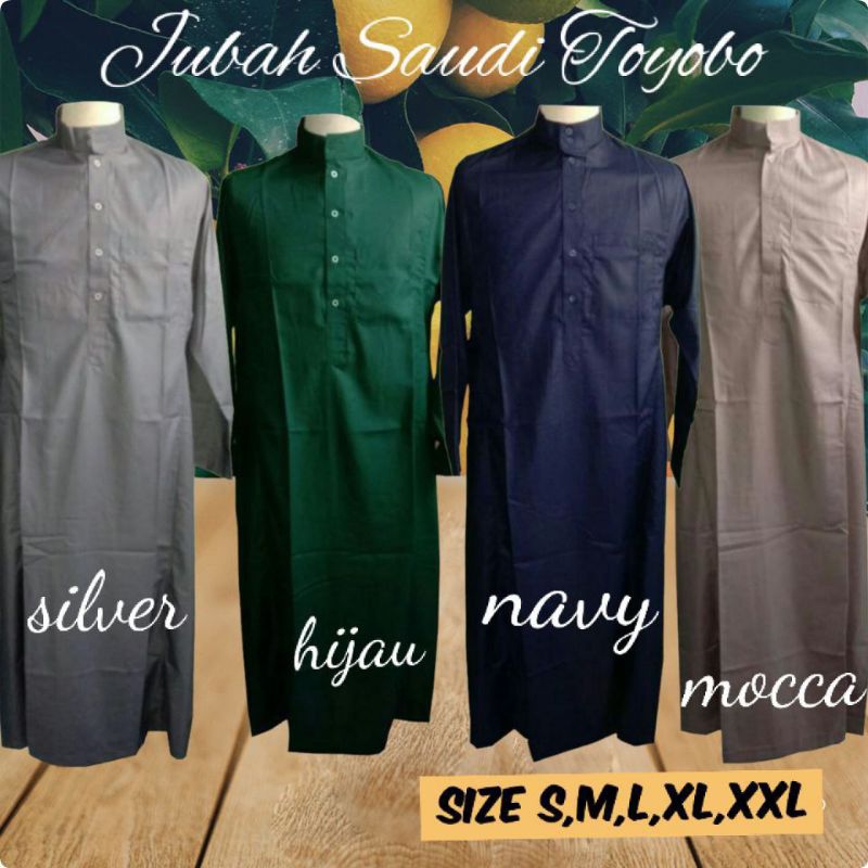 Jubah Saudi Toyobo[Jubah dewasa model jahitan saudi]