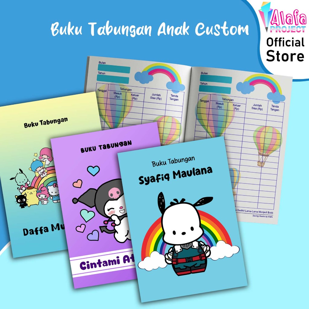 

alafaproject Buku Tabungan Anak Custom Sanrio