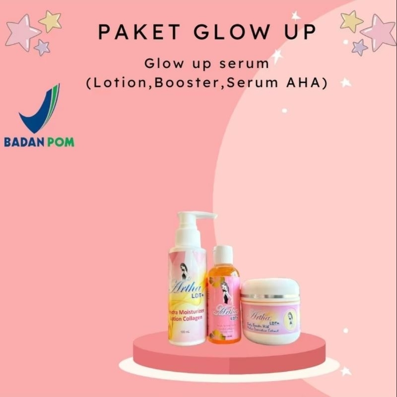 READY STOK | LANGSUNG KIRIM | PAKET GLOW UP SERUM | ARTHA LDT+  | Paket pemutih | Pemutih Ampuh | MR