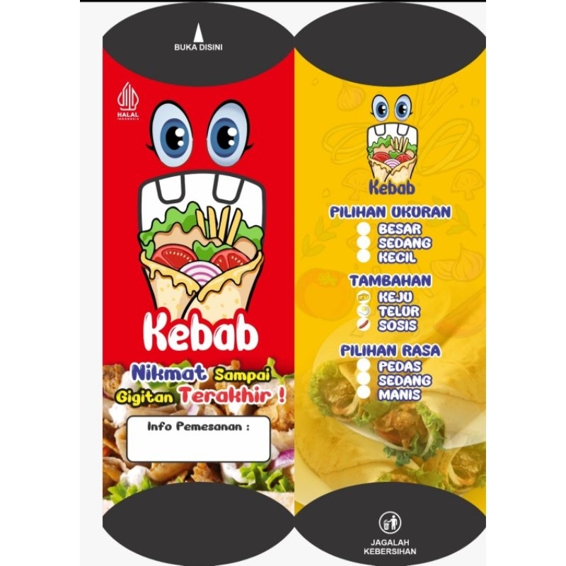 

kertas kebab/bungkus kebab/kotak kebab termurah 1pack isi 100pcs