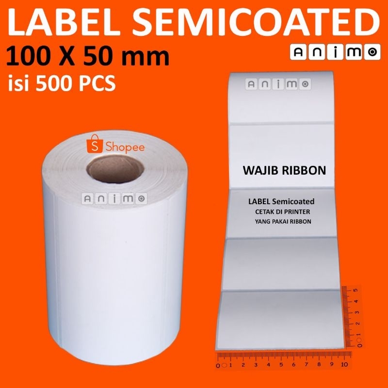 

LABEL SEMICOATED 100x50 - LABEL BARCODE 100 X 50 ISI 500 PCS
