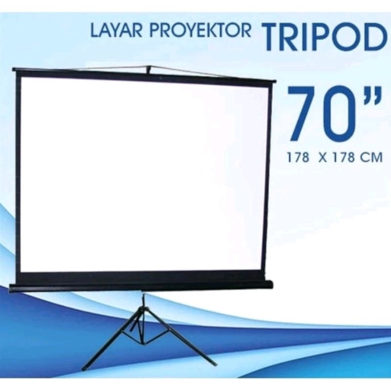 Layar Proyektor/ Layar Proyektor Tripod 70 Inch / Screen Proyektor Manual Wall 70 Inch
