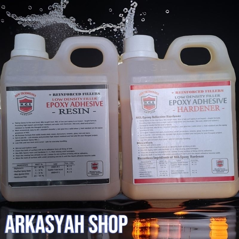 LEM EPOXY NGL 850GRAM NATURAL TIDAK BERGARIS HITAMM (LEM KAYU LEM SUPER KUAT LEM FILLER LEM NATURAL 