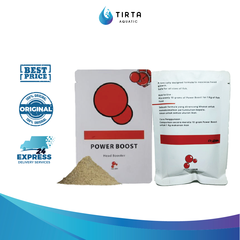 POWER BOOST HEAD BOOSTER /aqualunub (serbuk jenonh serbuk jenong ajaib besarkan kepala ikan louhan)