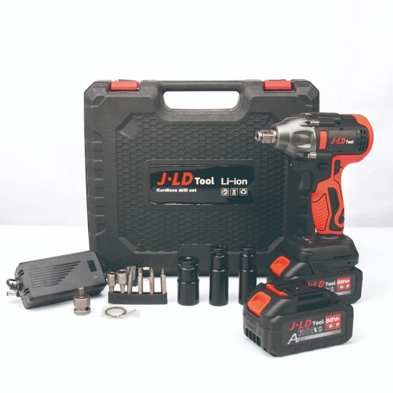 Impact JLD 88VF Mesin Bor Impact Wrench Brushless  2 Baterai 550NM