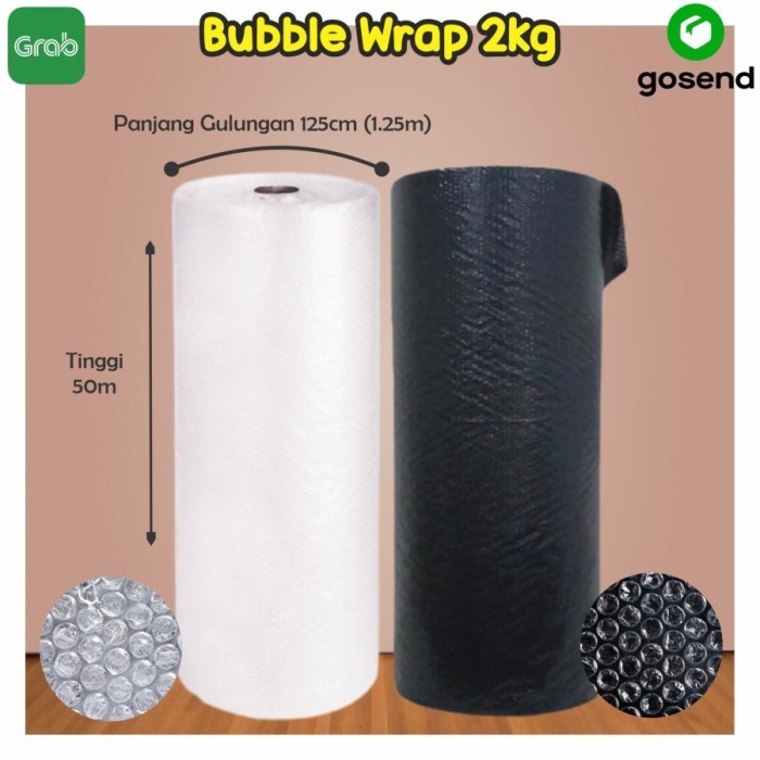 

BUBBLE WRAP ROLL 2KG BERKUALITAS 125cm X 50m HITAM BENING READY