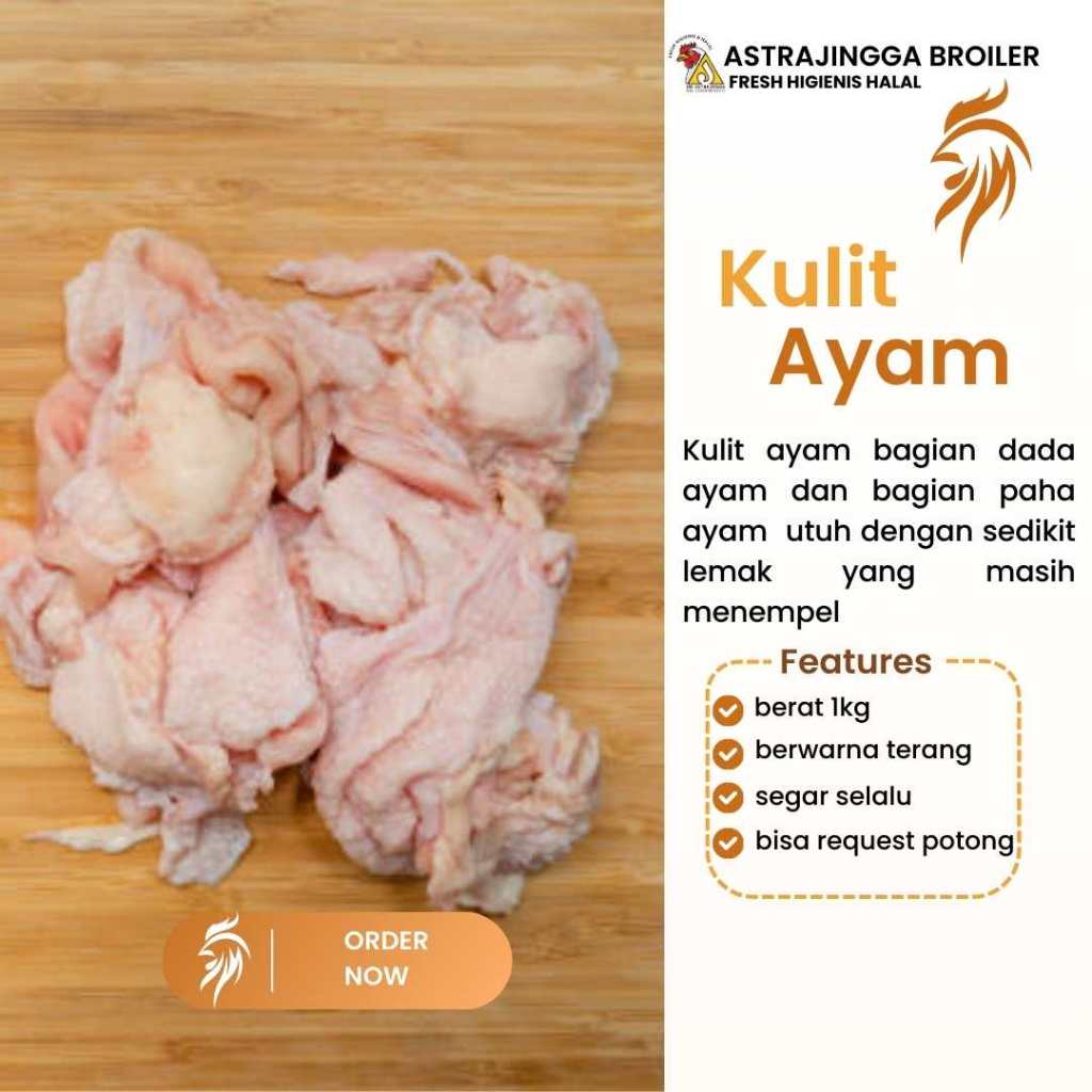 

Kulit Ayam broiler tanpa lemak 1kg astrajingga broiler