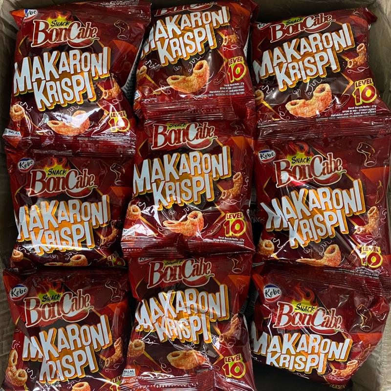 

snack bon cabe makaroni krispi level 50 kemasan 27 gram 10 renceng