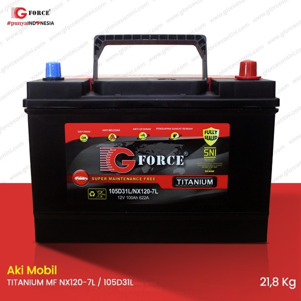 G-Force Aki Mobil Titanium NX120-7L/105D31L
