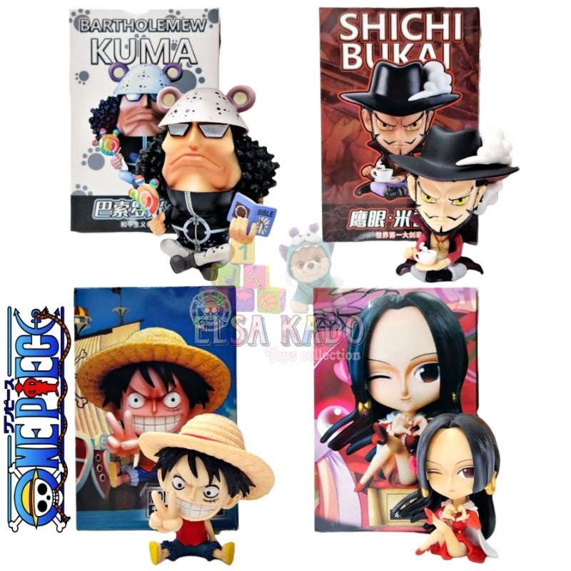 Action Figure One Piece Chibi Duduk Large Size Bartholomew Kuma Dracule Mihawk Boa Hancock Monkey D 