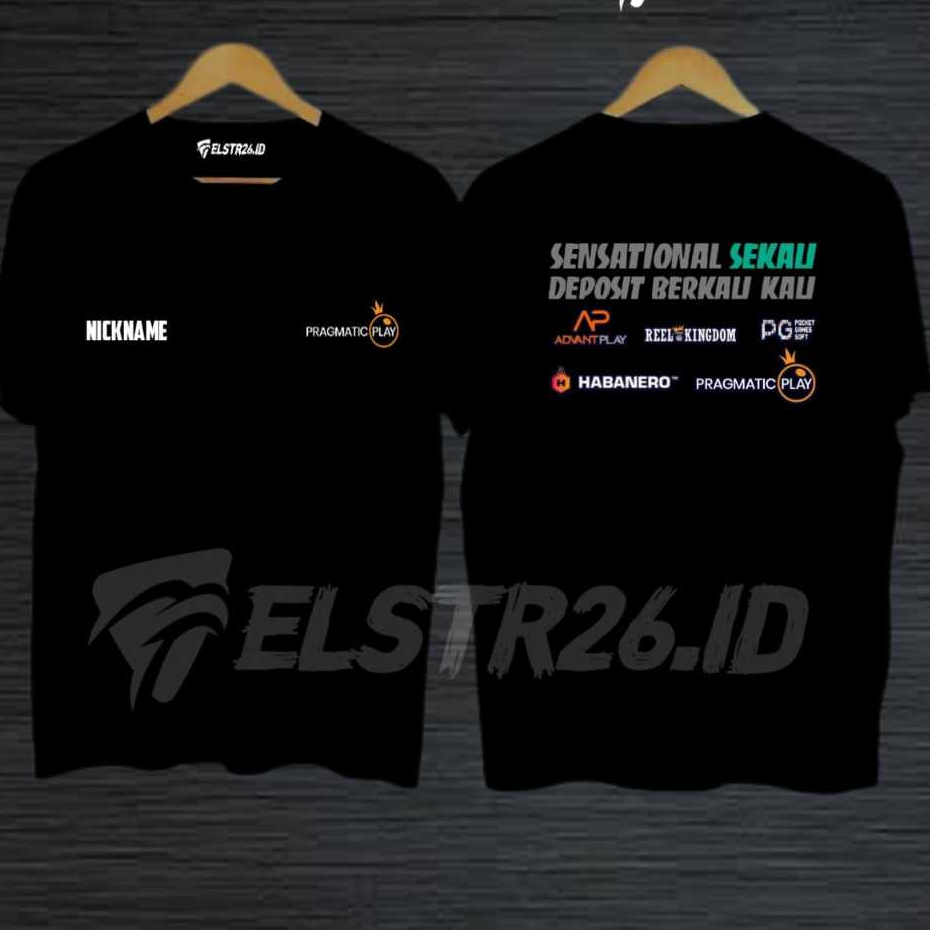 KAOS PRAGMATIC PLAY SLOT LENGAN PANJANG & PENDEK BISA TAMBAH NAMA,LOGO,FOTO DLL